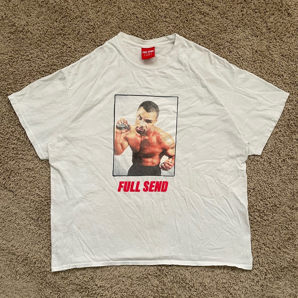 Full Send x Mike Tyson Boxing T Shirt Size Large Grenades Nelk Limited Edition